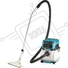 Строительный пылесос Makita DVC150LZ гибридное, белый, 320 Вт, уборка сухая/влажная, пылесборник мешок/контейнер, 15 л