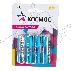 Элемент питания алкалиновый AA/LR06 BP-8 (блист.8шт) КОСМОС KOCLR6BL8