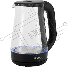 Чайник электрический Vitek VT-8803 1.7 л, 2200 Вт, черный корпус: стекло
