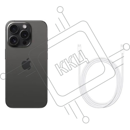 Смартфон Apple iPhone 15 Pro 256Gb черный титан A3104  моноблок 3G 4G 2Sim 6.1
