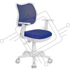 Кресло компьютерное Бюрократ CH-W797/BL/TW-10 TW-10 синий, спинка сетка, сиденье синий, колеса белый/синий, пластик белый Кресло компьютерное Бюрократ CH-W797/BL/TW-10 TW-10 синий, спинка сетка, сиденье синий, колеса белый/синий, пластик белый