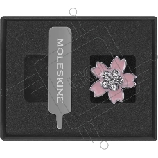 Шильд-символ Moleskine Sakura Цветок, металл, серебристый/розовый LESU08PINFLWCRYS