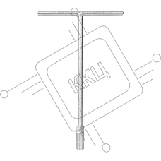 Торцевой ключ с Т-образной ручкой Deli DL12 12мм (размер 285х183 мм)