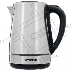 Чайник электрический Hyundai HYK-S3020 1.7 л, 2200 Вт, серебристый матовый/черный (корпус: металл)