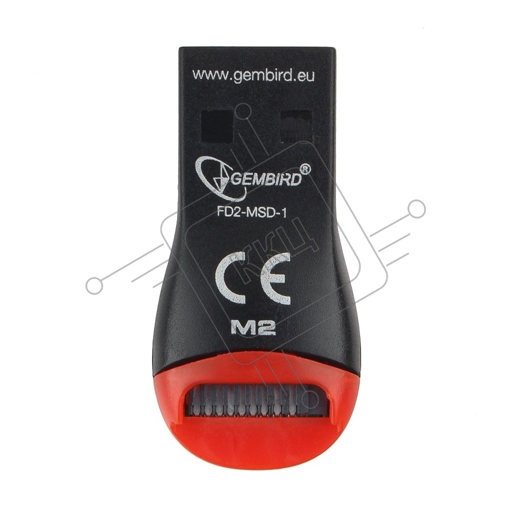 Кард-ридер Gembird FD2-MSD-1/черный-красный/Micro SD/SDHC/USB 2.0/пластик