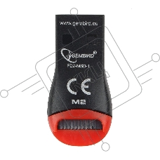Кард-ридер Gembird FD2-MSD-1/черный-красный/Micro SD/SDHC/USB 2.0/пластик