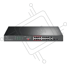 Коммутатор TP-Link TL-SL1218MP, 16×100 Мбит/с PoE+ + 2×1 Гбит/с Combo Uplink, неуправляемый