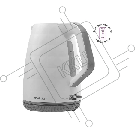 Чайник электрический Scarlett SC-EK18P49 1.7л. 2200Вт белый/серый (корпус: пластик)