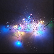 Гирлянда светод. Funray Нить, SE-STRING-550M, 5м, 50 LED, мульти (4цв.), 3*АА, серебр. шнур 0,3м