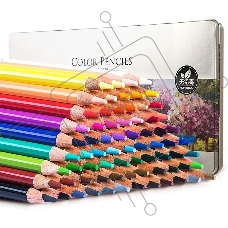 Карандаши цветные Deli 6568, липа, цветной корпус 72 цвета, металлическая коробка