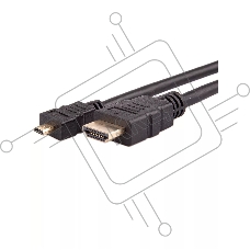 Кабель VCOM/TELECOM HDMI-19M -- MicroHDMI-19M ver 2.0+3D/Ethernet,1m Telecom <TCG206-1M>