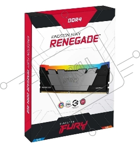 Память Kingston DDR4 4x32GB 3600MHz KF436C18RB2AK4/128 Fury Renegade RGB RTL Gaming PC4-28800 CL18 DIMM 288-pin 1.35В dual rank с радиатором Ret