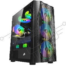 Компьютерный корпус 1STPLAYER FIREBASE X3-M Black / mATX, TG / 4x120мм LED fans inc. / X3-M-BK-4F1