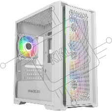 Компьютерный корпус Powercase ByteFlow Micro White, Tempered Glass, 4х 120mm ARGB fans, ARGB HUB, белый, mATX  (CAMBFW-A4)