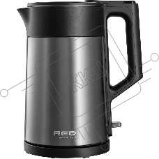 Чайник электрический Red Solution RK-M114 1.7л. 1500Вт черный/серый корпус: металл/пластик