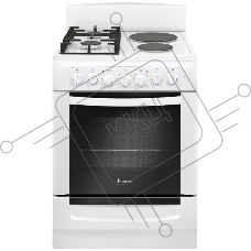 Плита комбинированная Gefest ПГЭ 6112-02 0112 белый, конфорок 2 газовых и 2 электрических, духовка 55 л, 60 см x 85 см x 60 см