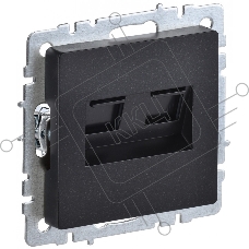 Розетка компьютерная двойная IEK BRITE РК10-2-БрЧ RJ45 кат.5E черный