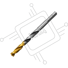 Сверло спиральное по металлу Denzel 6 x 93мм, Р6М5, Golden Tip, многогранная заточка