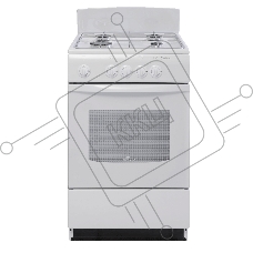 Плита газовая De Luxe 5040.38 г (щ) белый, конфорок 4 шт, духовка 43 л, 50 см x 85 см x 50 см