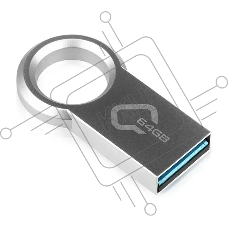 Флеш диск QUMO 64GB Ring USB 3.0 цвет корпуса металлик  (QM64GUD3-Ring)