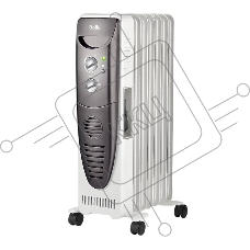 Масляный обогреватель Ballu Turbo BOH/TB- 07FH 1500 (7 секций), белый, 1500 Вт, 24 м2, механический термостат