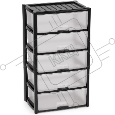 Комод Альтернатива М8764 Колорит 5 секций. широкий черный