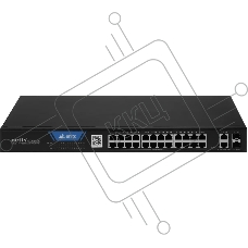 Коммутатор Netis ST228GPR-2G2S (L2) 26x1Gbит/с 2SFP 24PoE 375W настраиваемый