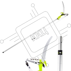 Выдвижная шестопильная пила и секатор Deli DL580512, 4 шкива, сталь SK5, длина лезвия 290 мм, телескопическая рукоятка