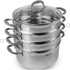 Пароварка Rondell RDS-1103 26см. 3 перфорированных уровня (5,5 л - нижний ярус)