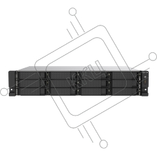 Сетевое хранилище без дисков SMB QNAP TS-1273AU-RP-8G NAS 12 HDD trays, 2x 2.5 GbE, rackmount, 2 PSU. 4-core AMD V1500B  2,2 GHz , RAM 8 GB (8 GB UDIMM DDR4 (1 x 8 GB) up to 32 GB (2 x 16 GB)). W/o rail kit RAIL-B02