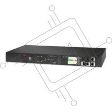 Стоечный автоматический переключатель ввода резерва APC Rack ATS, 230V, 16A, C20 in, (8) C13 (1) C19 out