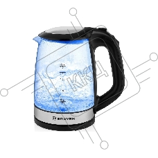 Чайник электрический BRAYER BR1040BK 2220Вт, 2 л, стекл., черный.