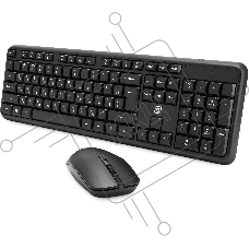Комплект клавиатура + мышь Оклик S277W клав:черный мышь:черный USB беспроводная Multimedia (2066172)