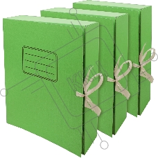 Папка архивная 2 завязки Silwerhof микрогофрокартон корешок 75мм A4 зеленый (упак.:3шт)