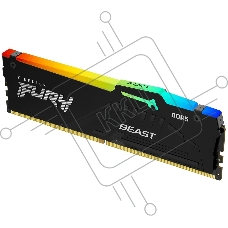 Оперативная память Kingston Fury Beast, DDR5, 16Gb (1x16 Gb), 6400 MHz, CL32, радиатор, RGb, черный