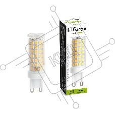Лампа светодиодная FERON LB-434 (38147) 9 вт 230в G9 белый капсульная