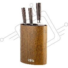 Подставка для ножей универсальная LARA LR05-101 Wood овальная Soft touch полипропилен