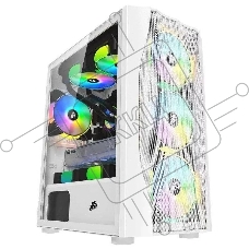 Компьютерный корпус 1STPLAYER FIREBASE X3-M White / mATX, TG / 4x120mm LED fans inc. / X3-M-WH-4F1-W