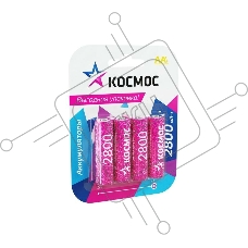 Аккумулятор AA/R6 NI-MN 2800мА.ч BP-4 (блист.4шт) КОСМОС KOCR6NIMH2800MAH4BL (цена за 1шт)
