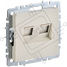 Розетка компьютерная двойная IEK BRITE РК10-2-БрКр (BR-K20-1-K10) СП RJ45 кат.5E бежевый