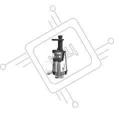 Соковыжималка BQ J2003 чёрный/стальной, шнековая вертикальная, 200 Вт, 600 мл, электронное, реверс