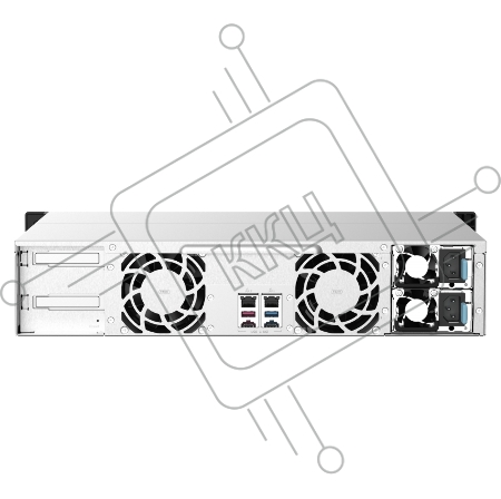 Сетевое хранилище без дисков SMB QNAP TS-1273AU-RP-8G NAS 12 HDD trays, 2x 2.5 GbE, rackmount, 2 PSU. 4-core AMD V1500B  2,2 GHz , RAM 8 GB (8 GB UDIMM DDR4 (1 x 8 GB) up to 32 GB (2 x 16 GB)). W/o rail kit RAIL-B02