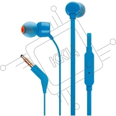 Наушники JBL Tune 110, 3.5 мм, внутриканальные, синий
