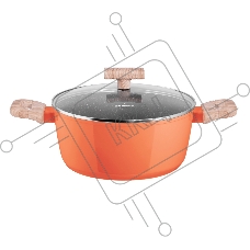 Кастрюля Maunfeld MARTA MCS41FA06CL из кованого алюминия со стеклянной крышкой, 24 см, 4,1 л.