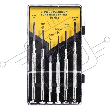 Набор прецизионных отвертокDeli DL3206 6 шт Набор прецизионных отверток из 6 предметов: 2 шт. Philips: PH1, PH04 шт. Шлиц: 1,4 мм, 2,0 мм, 2,4 мм, 3,0 мм. Cr-V. Черная отделка.