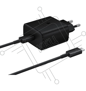 Блок питания (сетевой адаптер) Amperin USB-А, USB-C (YDS-TC045-011) 45W, black