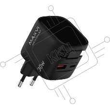 Сетевое зарядное устройство Maxvi SFC-330GN Type-C\USB 30W PD QC3.0 черный