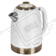 Чайник электрический Hyundai HYK-S4500 1.7 л, 2200 Вт, жемчужный/золотистый (корпус: нержавеющая сталь/пластик)