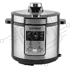 Скороварка-мультиварка электрическая Endever Vita-150 стальной, 1200 Вт, 6 л, 14 авторежимов работы, книга рецептов