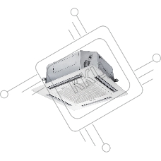 Кондиционер сплит-система кассетного типа Centek CT-66C12 12000 BTU, 36 м², 32/53 дБ, охлаждение, обогрев, осушение, белый